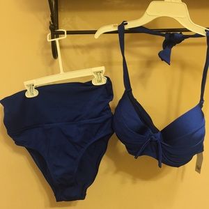 Pour moi swim halter top with fold over bottom